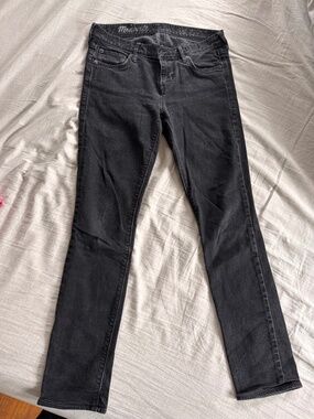Madewell Black Denim Rail Straight Jeans 27x34 see measurements